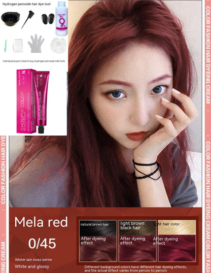 Ammonia-free Hair Color Paste Monochrome Paste Cover White Hair Multi-segment Color One-step Black Tea Gray Blue Black Hair Dye