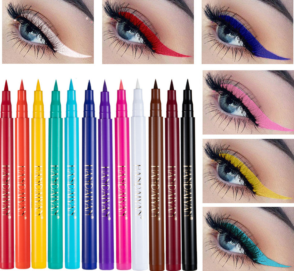 12color Matte Color  Quickdrying And Not Easy To Smudge Liquid Eyeliner Pen