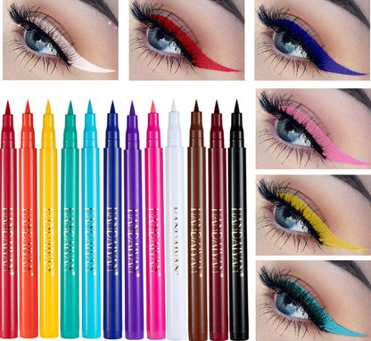 12color Matte Color  Quickdrying And Not Easy To Smudge Liquid Eyeliner Pen