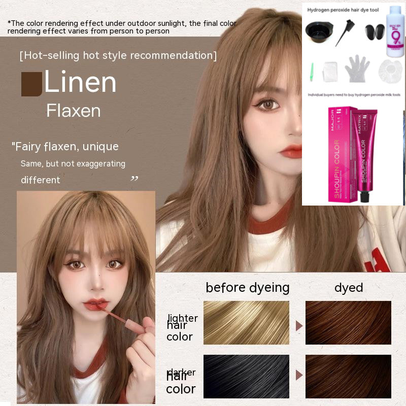 Ammonia-free Hair Color Paste Monochrome Paste Cover White Hair Multi-segment Color One-step Black Tea Gray Blue Black Hair Dye