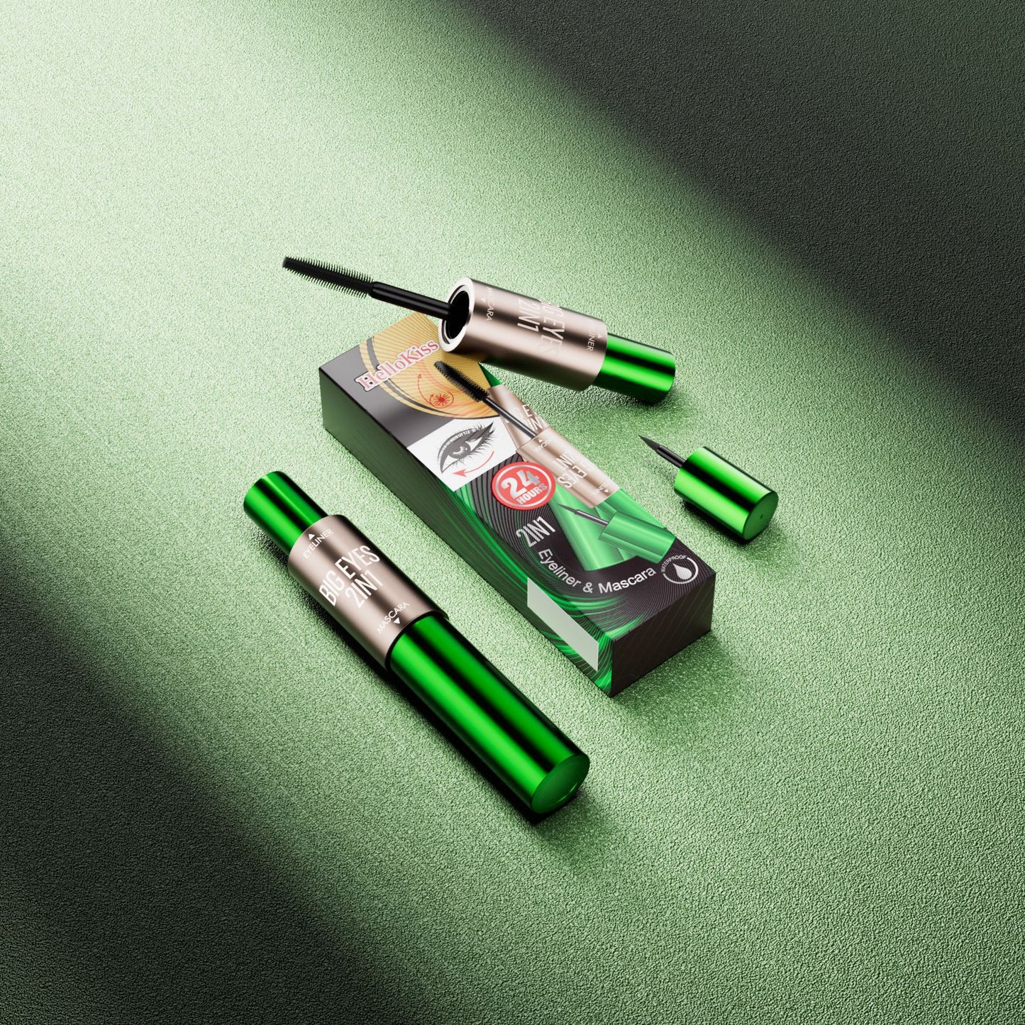 Waterproof Long Curling Two-in-one Mascara Liquid Eyeliner