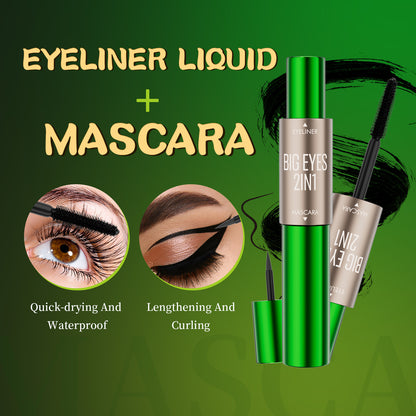 Waterproof Long Curling Two-in-one Mascara Liquid Eyeliner