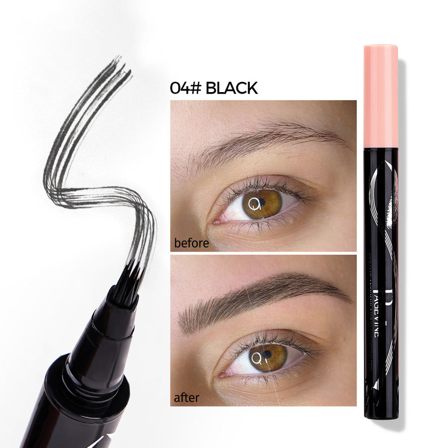 Four-fork Eyebrow Pencil Waterproof And Sweatproof Long Lasting Non Smudge Distinct Look