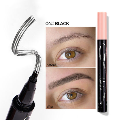 Four-fork Eyebrow Pencil Waterproof And Sweatproof Long Lasting Non Smudge Distinct Look