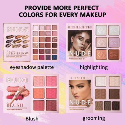 Multifunctional Eye Shadow Plate Matte Shimmer Blush Highlight Integrated