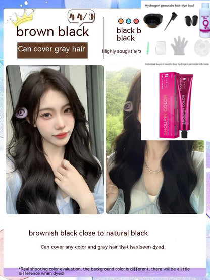 Ammonia-free Hair Color Paste Monochrome Paste Cover White Hair Multi-segment Color One-step Black Tea Gray Blue Black Hair Dye