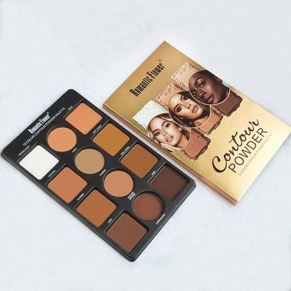 12 Colors Powder Makeup Contour Compact Concealer Highlight Brightening