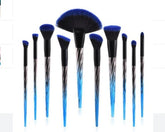 A 10pcs Pro Makeup Brush Set -  Blue Color Family