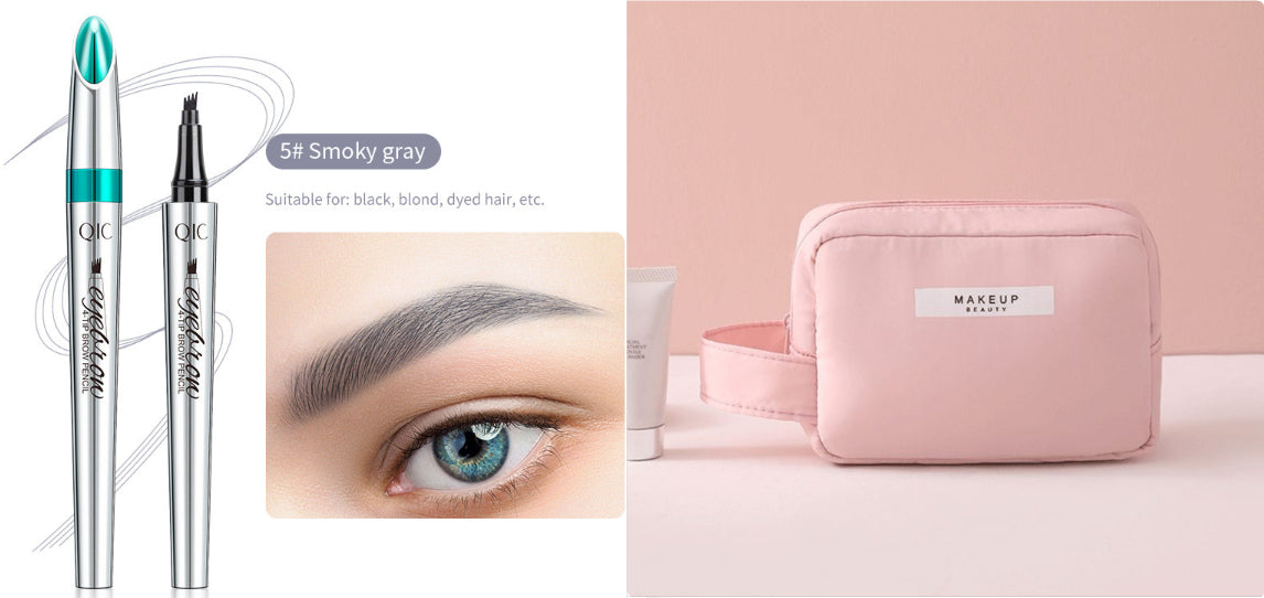 Four Prong Liquid Eyebrow Pencil Waterproof And Sweat Proof Makeup And Color Display