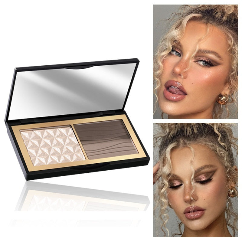 Three-color Bronzing Powder Shadow Nose Shadow Matte Brightening Three-dimensional Ginger Highlighting Powder