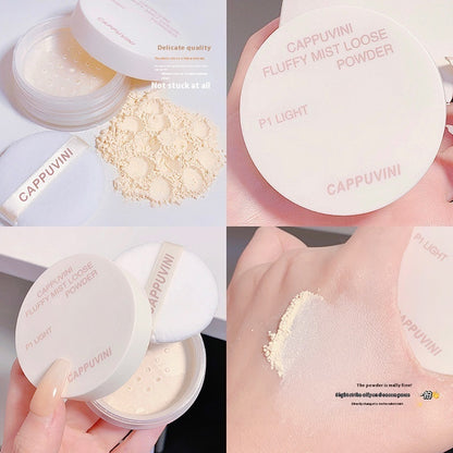 Women's Cappuvini Velvet Mist Exquisite Non-stick Matte Finish Clear Makeup Finish Face Powder