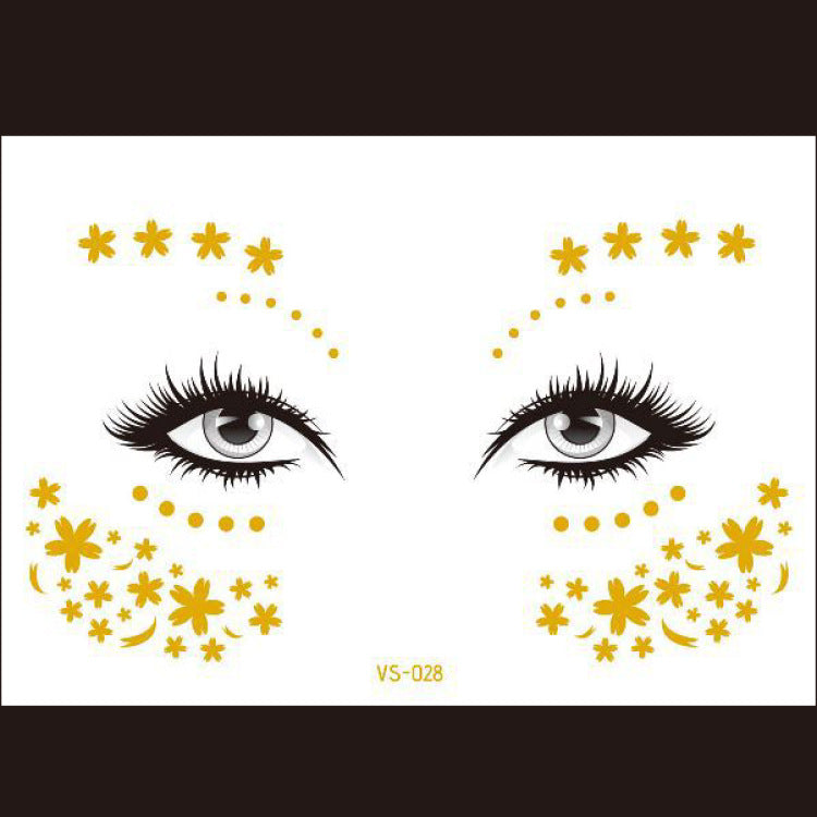 Red Gold Star Pattern Clavicle Tattoo Sticker Long Lasting Waterproof