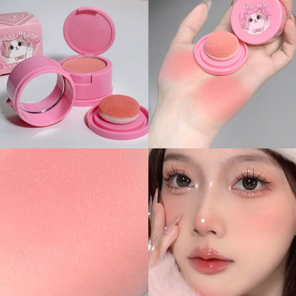 With Powder Puff Cushion Blush White Matte Nude Makeup