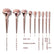 9 Gold Plating Toothbrush Type Makeup Brushes Suit