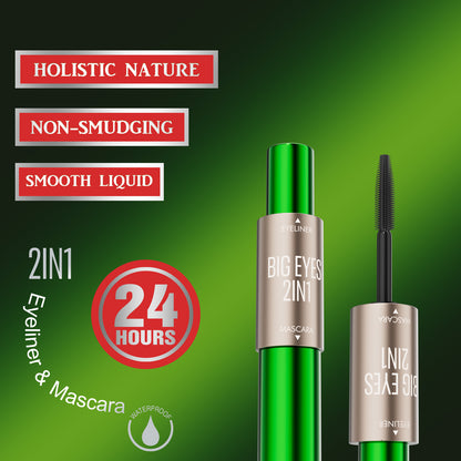 Waterproof Long Curling Two-in-one Mascara Liquid Eyeliner