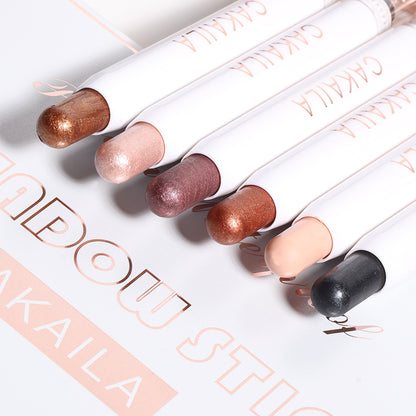 CAKAILA 6-Pack Matte Pearly Waterproof Eyeshadow Stick