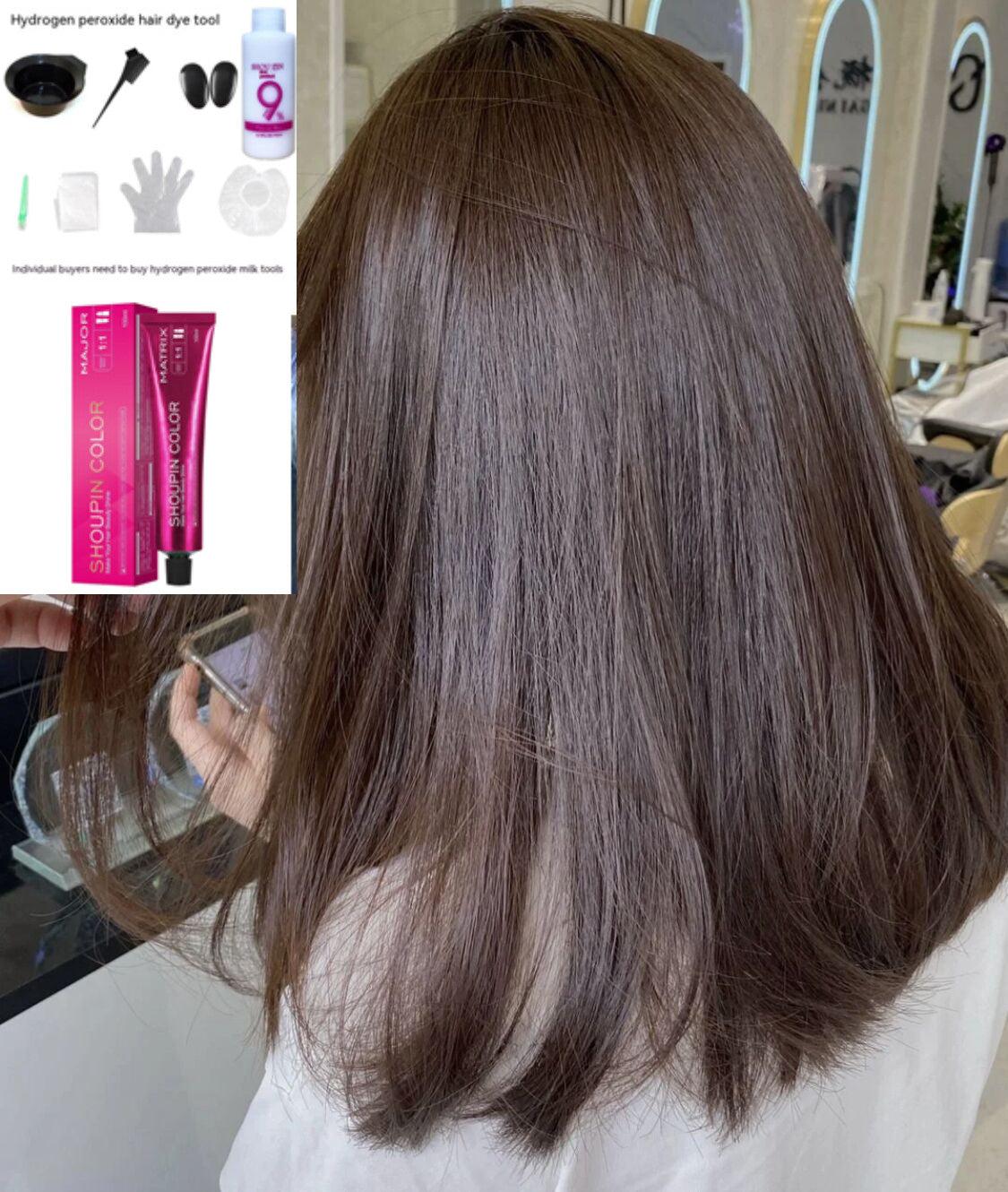 Ammonia-free Hair Color Paste Monochrome Paste Cover White Hair Multi-segment Color One-step Black Tea Gray Blue Black Hair Dye