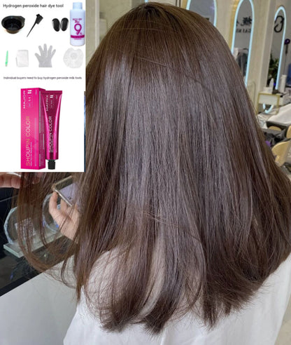 Ammonia-free Hair Color Paste Monochrome Paste Cover White Hair Multi-segment Color One-step Black Tea Gray Blue Black Hair Dye