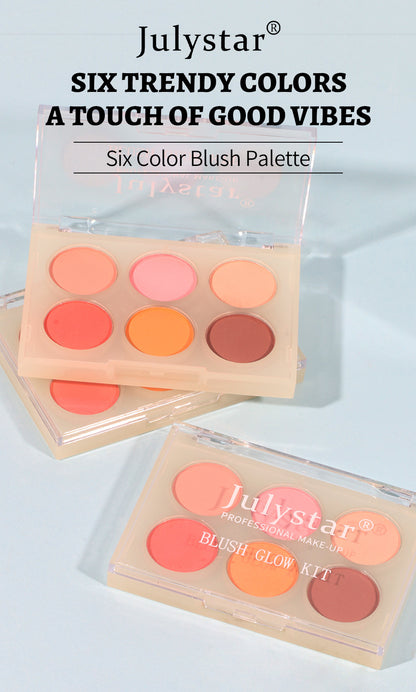 Beauty Matte Rouge Blush Repair Three-dimensional Eye Shadow Six-color Integrated