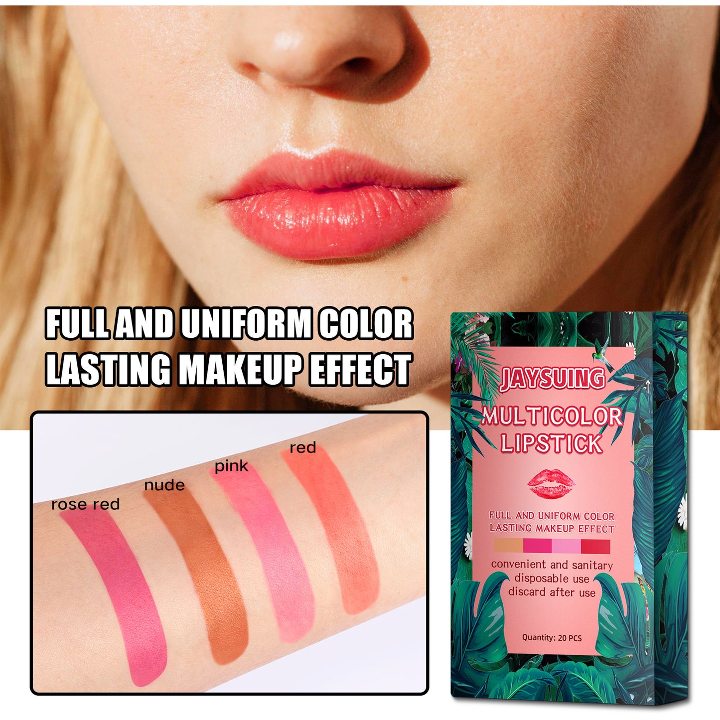 Cotton Swab Lipstick Lip Gloss Ladies Durable Matte Cigarette Box Portable Creative Non Fading Lip Glaze