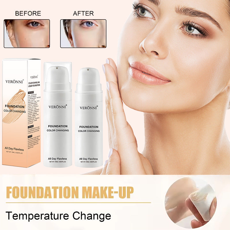 15ML Temperature-changing Skin Color Liquid Foundation Brightening Portable