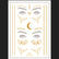 Red Gold Star Pattern Clavicle Tattoo Sticker Long Lasting Waterproof