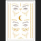 Red Gold Star Pattern Clavicle Tattoo Sticker Long Lasting Waterproof