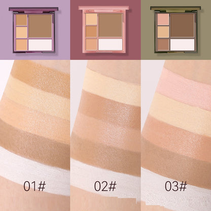 Five Color Contouring Palette Waterproof Concealer Matte Nose Shadow