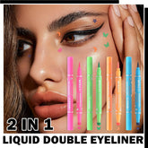 4 Color Liquid Eyeliner Stamps Pen Set Matte Colorful Eye Liner Stamp Pen Waterproof & Long-lasting For Women Eyelid Makeup Double-side Winged Eyeliner Stencil Pen