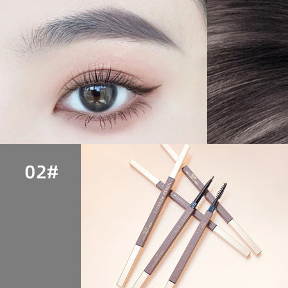 Super Fine Double Head Eyebrow Pencil Automatic Rotation Sketch Waterproof And Non Smudging