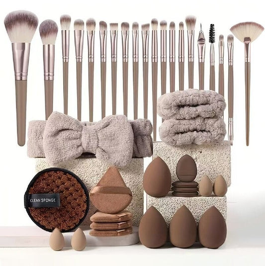 40-Piece Makeup Tool Set With Beauty Blender Soft Sponge Puffs