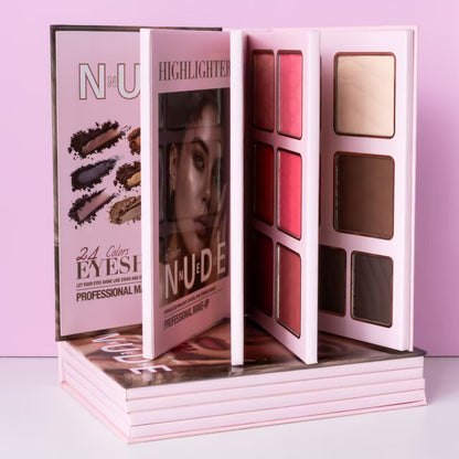 Multifunctional Eye Shadow Plate Matte Shimmer Blush Highlight Integrated