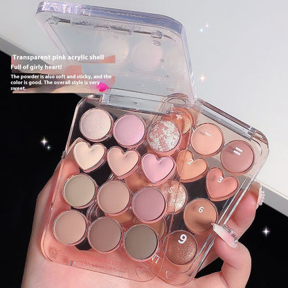 Makeup SWEET MINT Twelve-color Love Heart Eye Shadow Plate Beginner