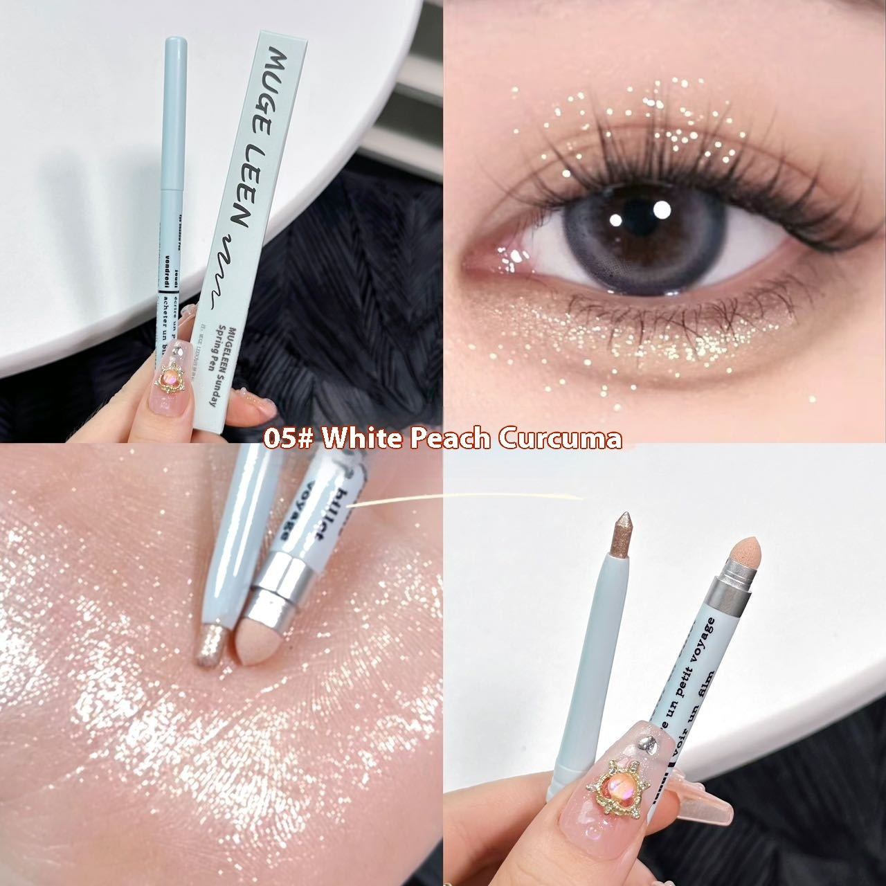 Highlight Brightening 2-in-1 Waterproof And Sweat-proof Not Smudge Eyeliner Pen