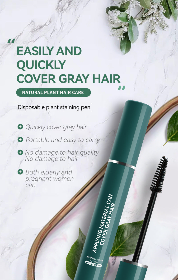 Hair Color Pen Covering Gray Hair Color Supplement Brush Black Hair Stick No Stimulation Temporary Hair Dye