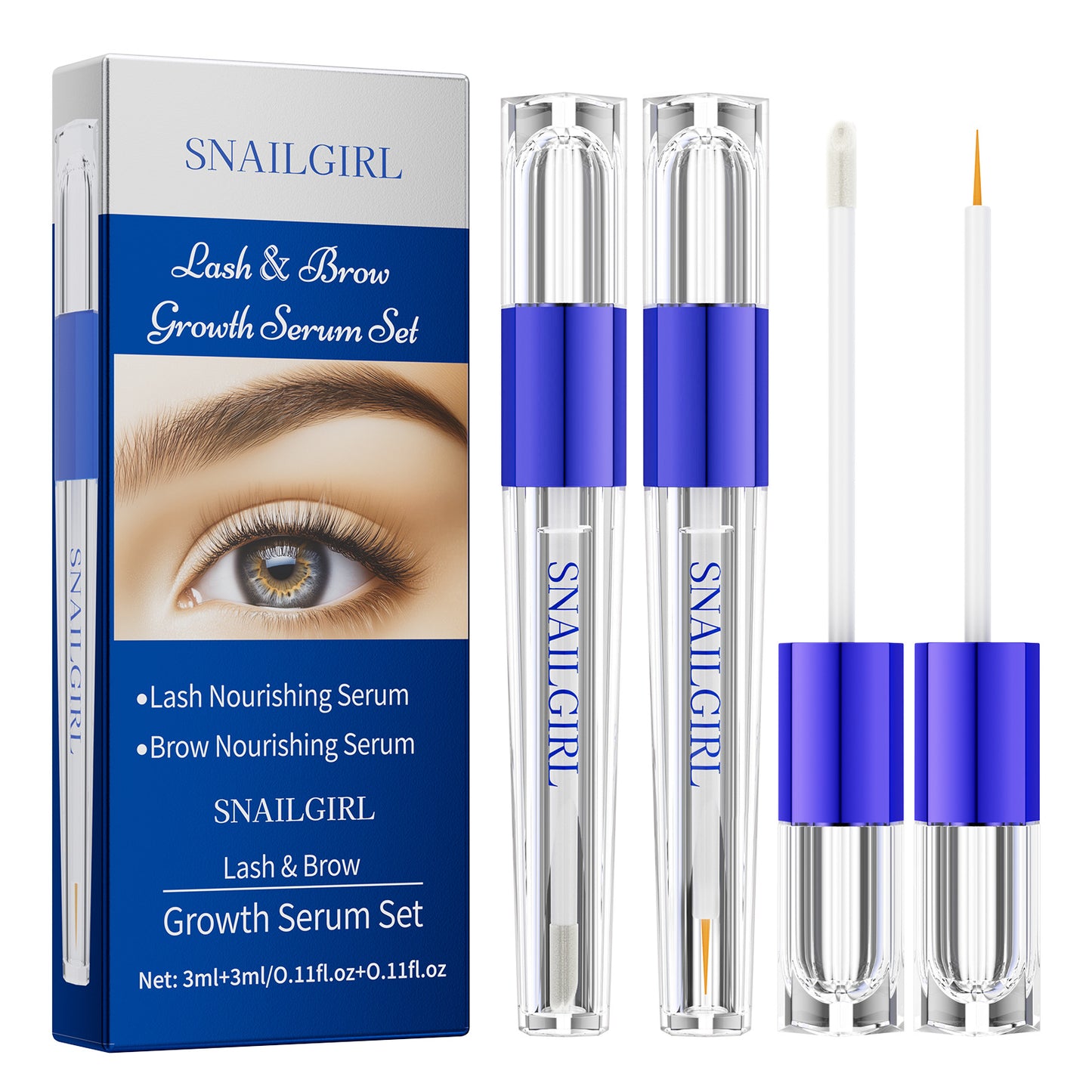 SNAILGIRL New Cross-border Hot Eyebrow Eyelashes 2 Pack Care Solution