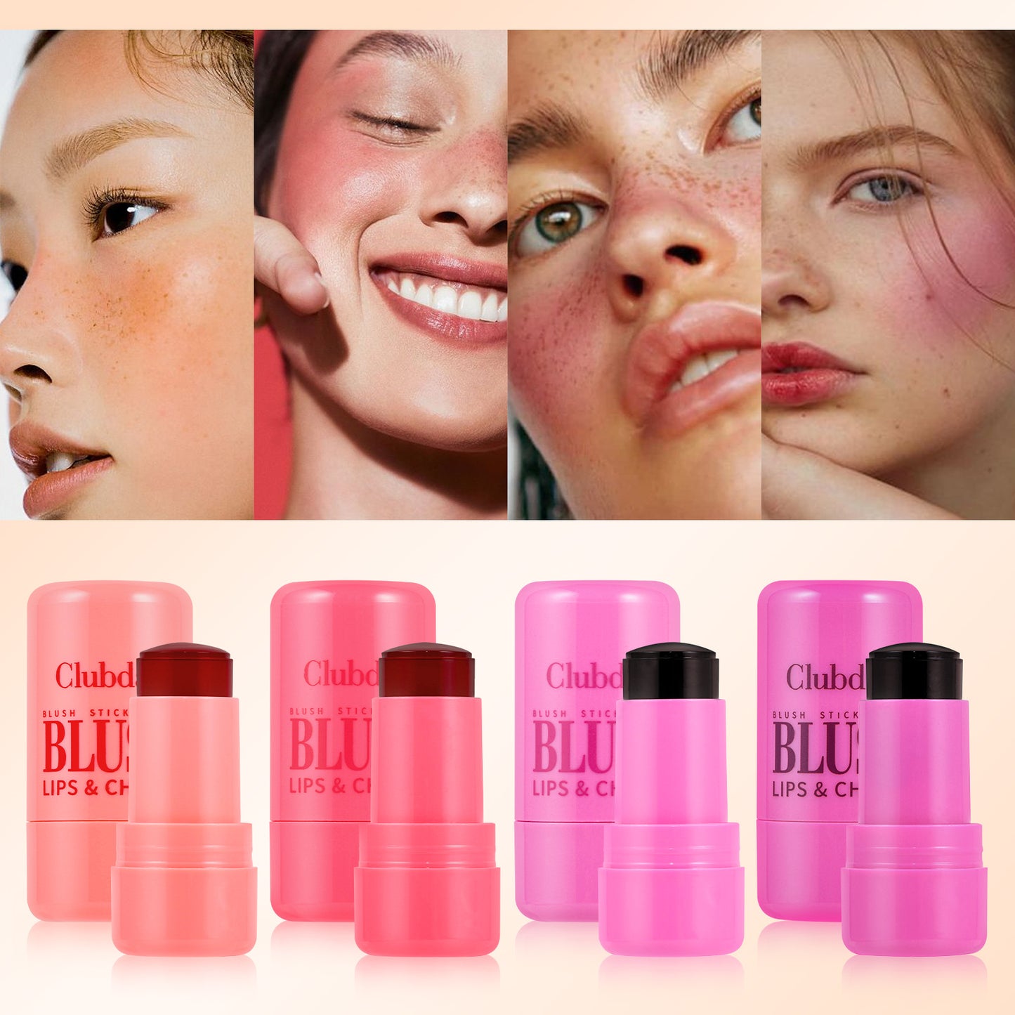 Bouncy Fruit Flavor Dyed Lip Brush Lip And Cheek Dual-use Natural Repair Lip Gloss Stick