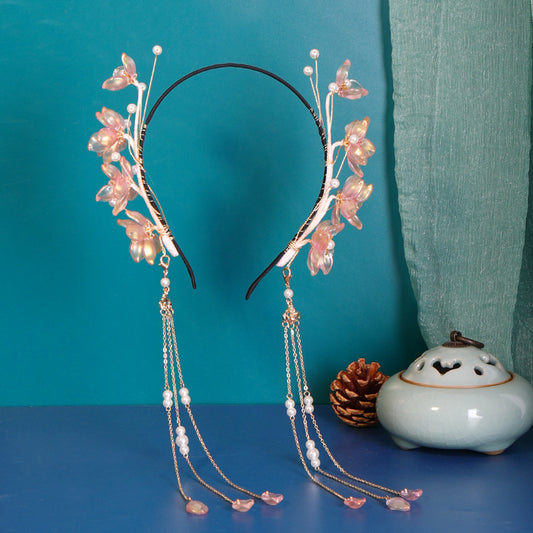 Hanfu Hair Hoop Fairy Versatile Glass Headwear Going Out Net Red Retro  Accessories