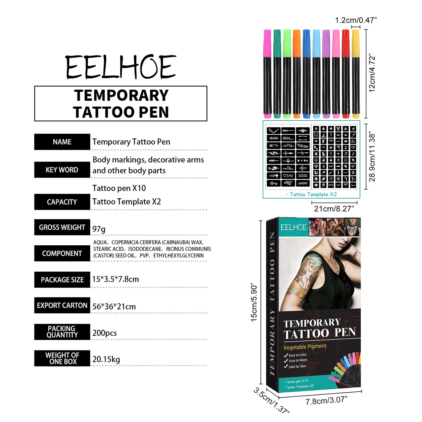 Temporary Tattoo Pen Set