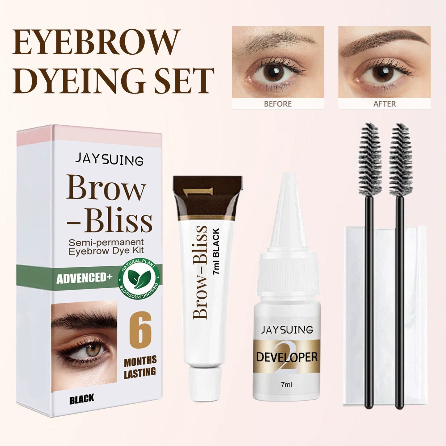 Waterproof Smear-proof Not Smudge Two-in-one Eyelash Eyebrow Dyeing Suit
