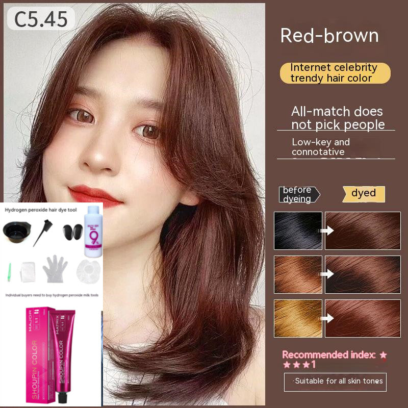 Ammonia-free Hair Color Paste Monochrome Paste Cover White Hair Multi-segment Color One-step Black Tea Gray Blue Black Hair Dye