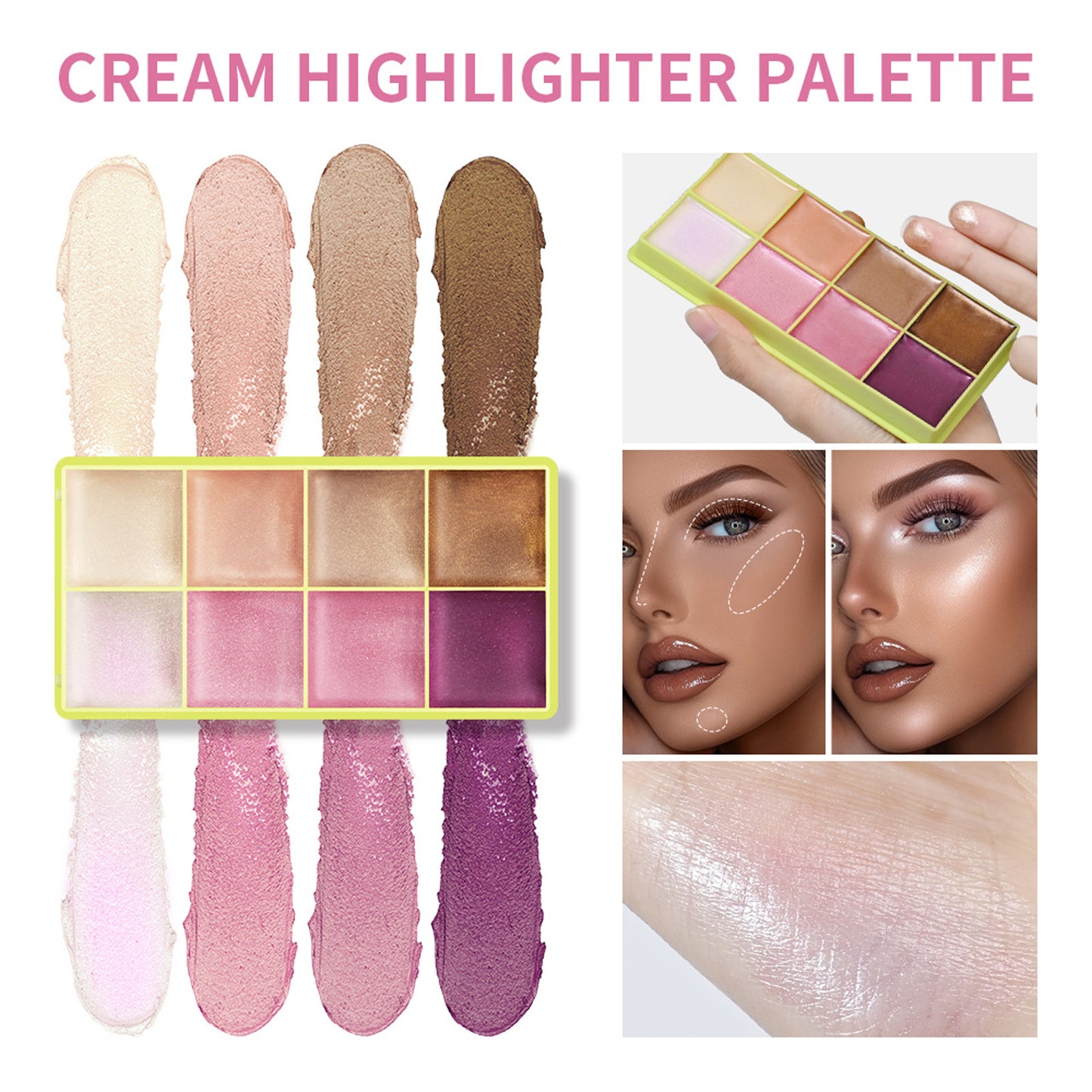 Brightening And Repairing 8 Colors Highlighting Powder