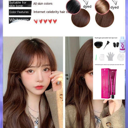 Ammonia-free Hair Color Paste Monochrome Paste Cover White Hair Multi-segment Color One-step Black Tea Gray Blue Black Hair Dye