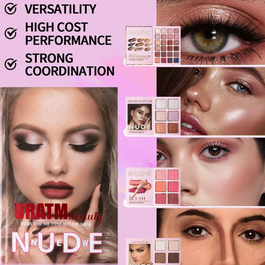 Multifunctional Eye Shadow Plate Matte Shimmer Blush Highlight Integrated