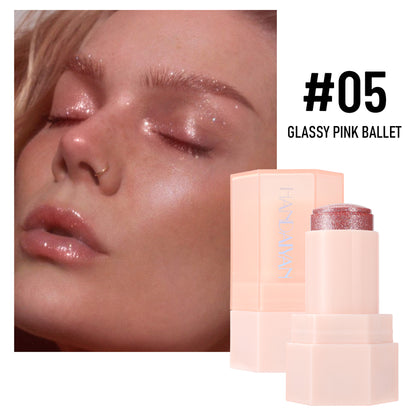 6 Colors Thin And Glittering Jelly Highlighter Brightening