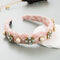 Korean Ins Headband Classic Style Color Glass Drill Pearl Hair Accessories