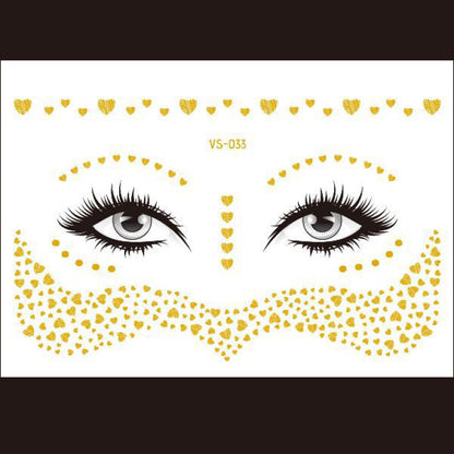 Red Gold Star Pattern Clavicle Tattoo Sticker Long Lasting Waterproof