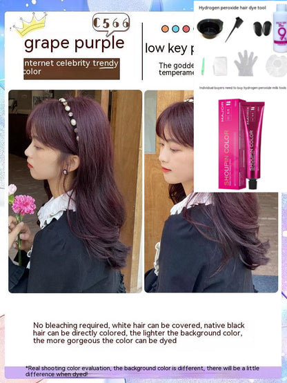 Ammonia-free Hair Color Paste Monochrome Paste Cover White Hair Multi-segment Color One-step Black Tea Gray Blue Black Hair Dye