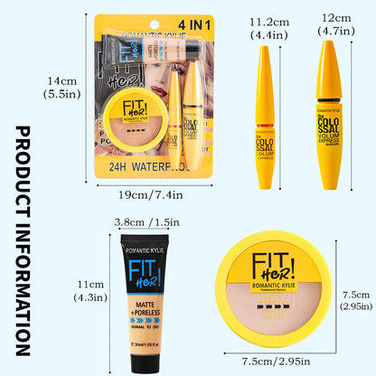 4 IN1 Bronzing Powder Concealing Foundation Makeup Set