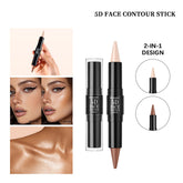 3 PCs Lipstick Lip Liner Eyeliner Highlight Contour Stick Suit 5D Face Makeup Set Suit